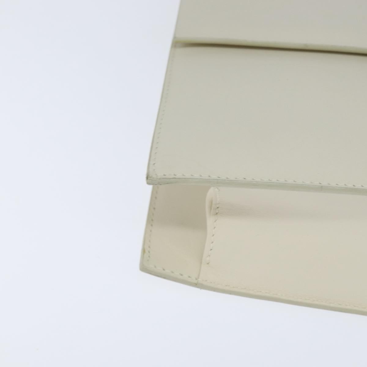 Gucci GUCCI Shoulder Bag Leather White Gold Authentic BA7470