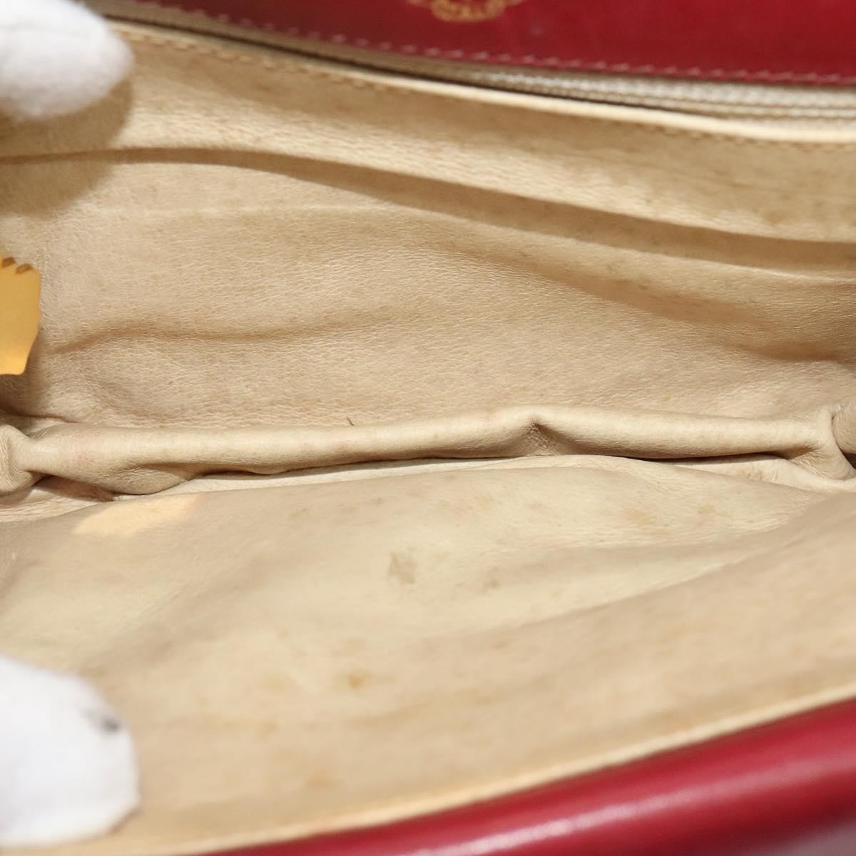 Gucci GUCCI Shoulder Bag Suede Vintage Red Gold Authentic ep7843
