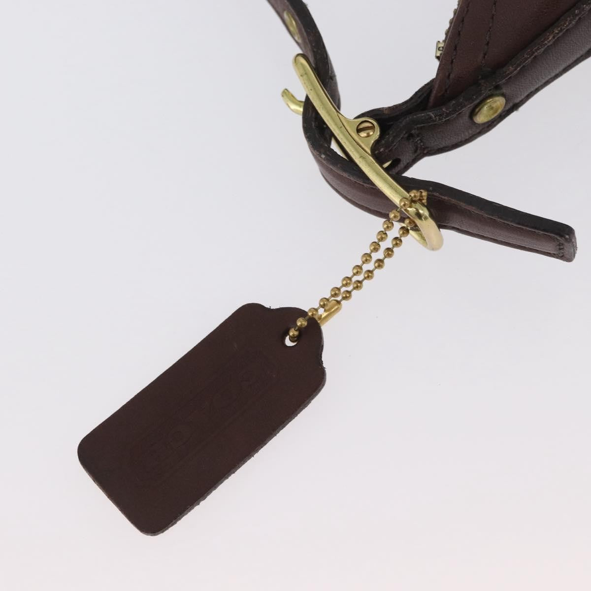Coach Coach Shoulder Bag Leather Brown Gold Authentic 172666
