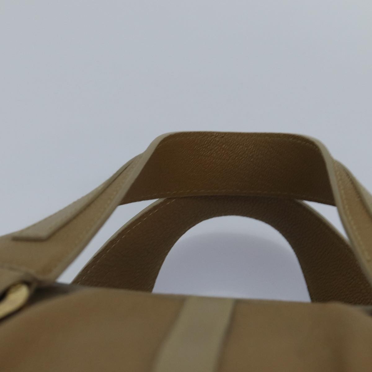 Bvlgari BVLGARI Hand Bag Leather Beige Gold Authentic yk14360