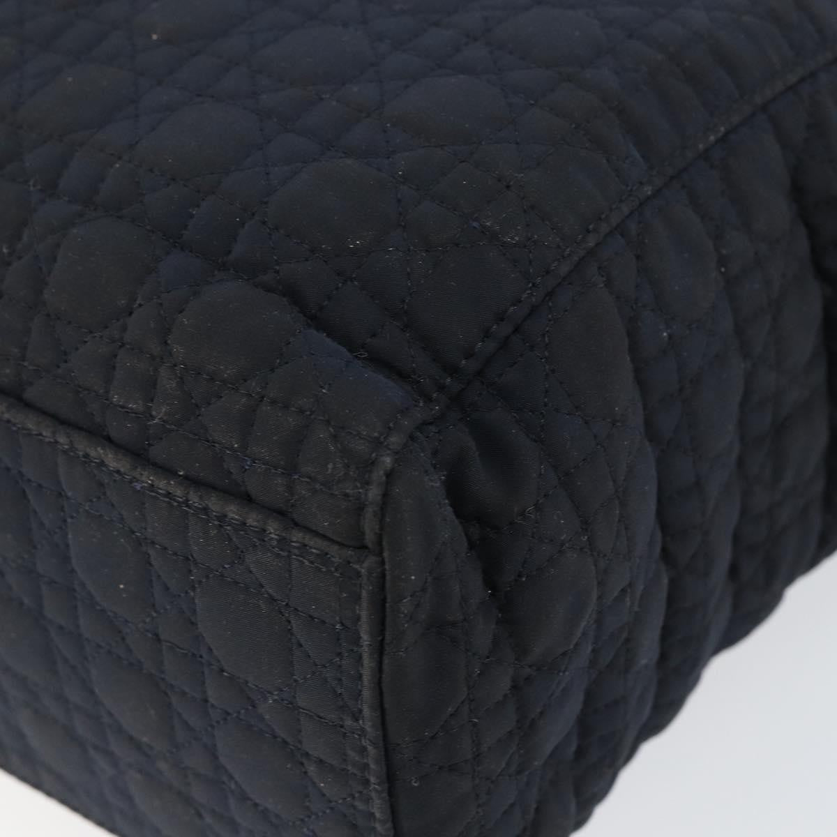 Dior Christian Dior Canage Hand Bag Nylon Navy Gold Authentic gh1098