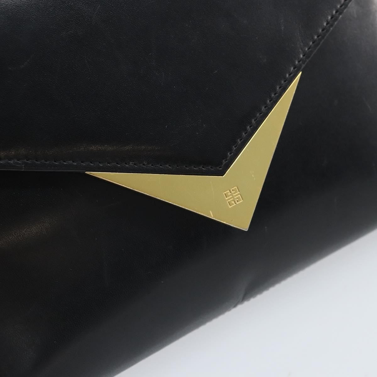 Givenchy GIVENCHY Chain Hand Bag Leather Black Gold Authentic 172216