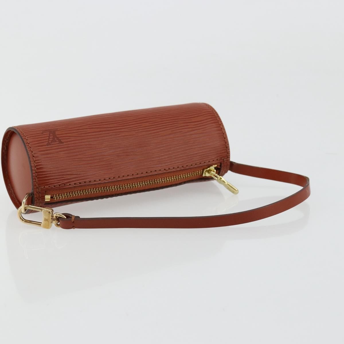 Louis Vuitton LOUIS VUITTON Epi Soufflot Pouch Accessory Pouch Brown LV Authentic BA12310A Bag