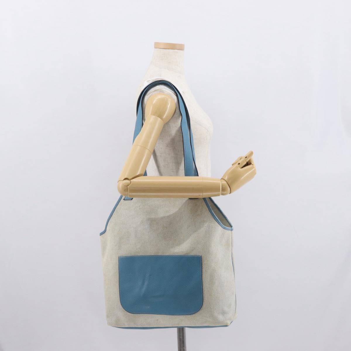 Hermès Hermès HERMES Tote Bag Canvas Gray Silver Authentic ep12780