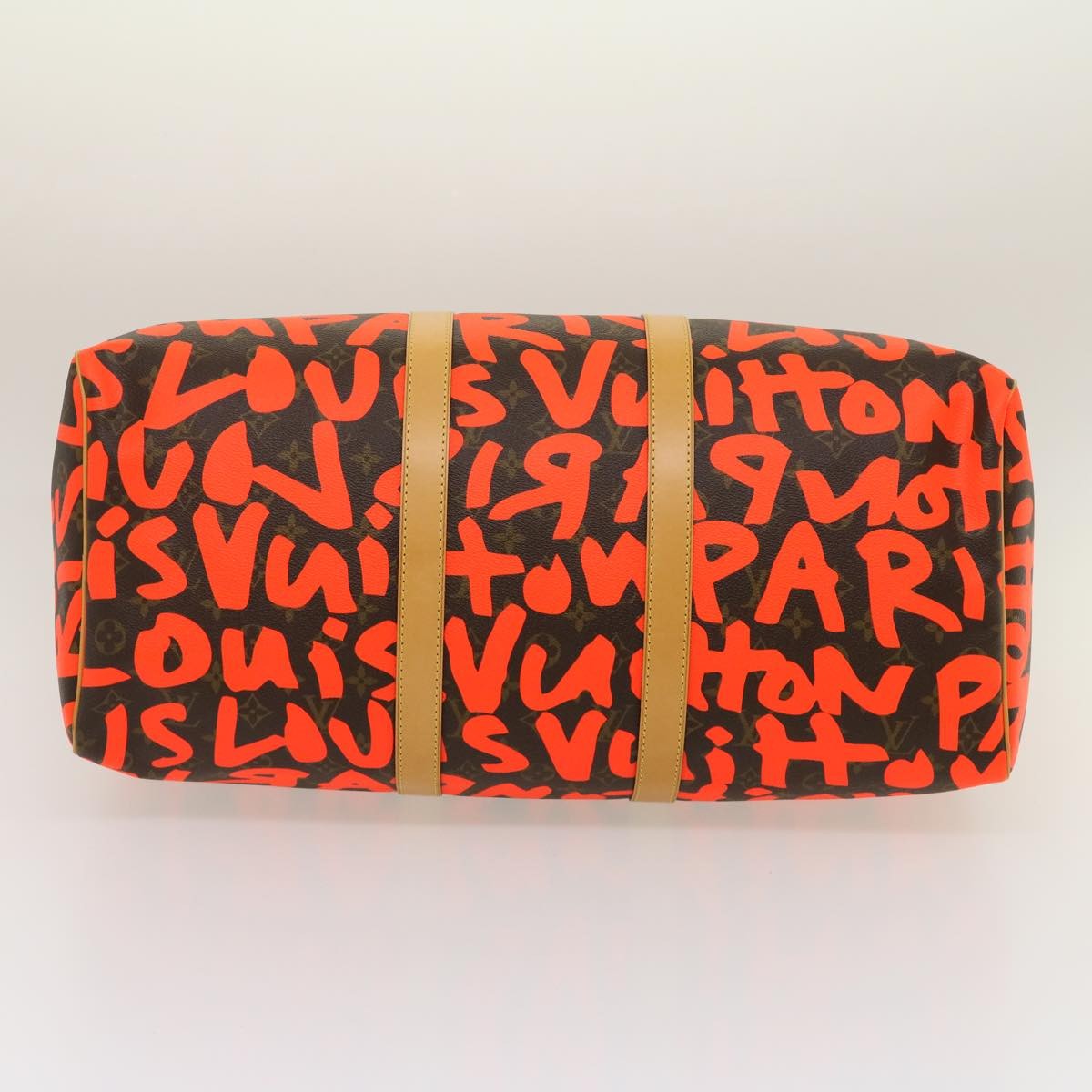Louis Vuitton LOUIS VUITTON Monogram Graffiti Keepall 50 Boston Bag Orange M93699 Authentic 29908SV