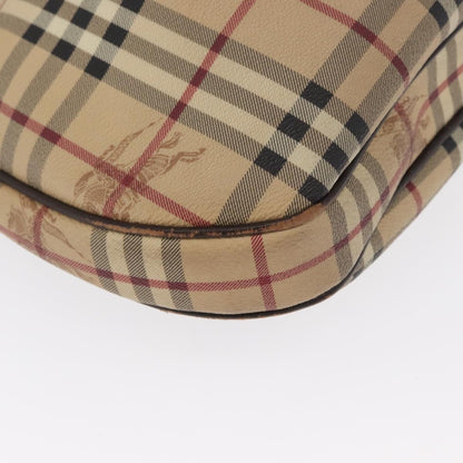 Burberry BURBERRY Nova Check Shoulder Bag PVC Beige Gold Authentic 165209