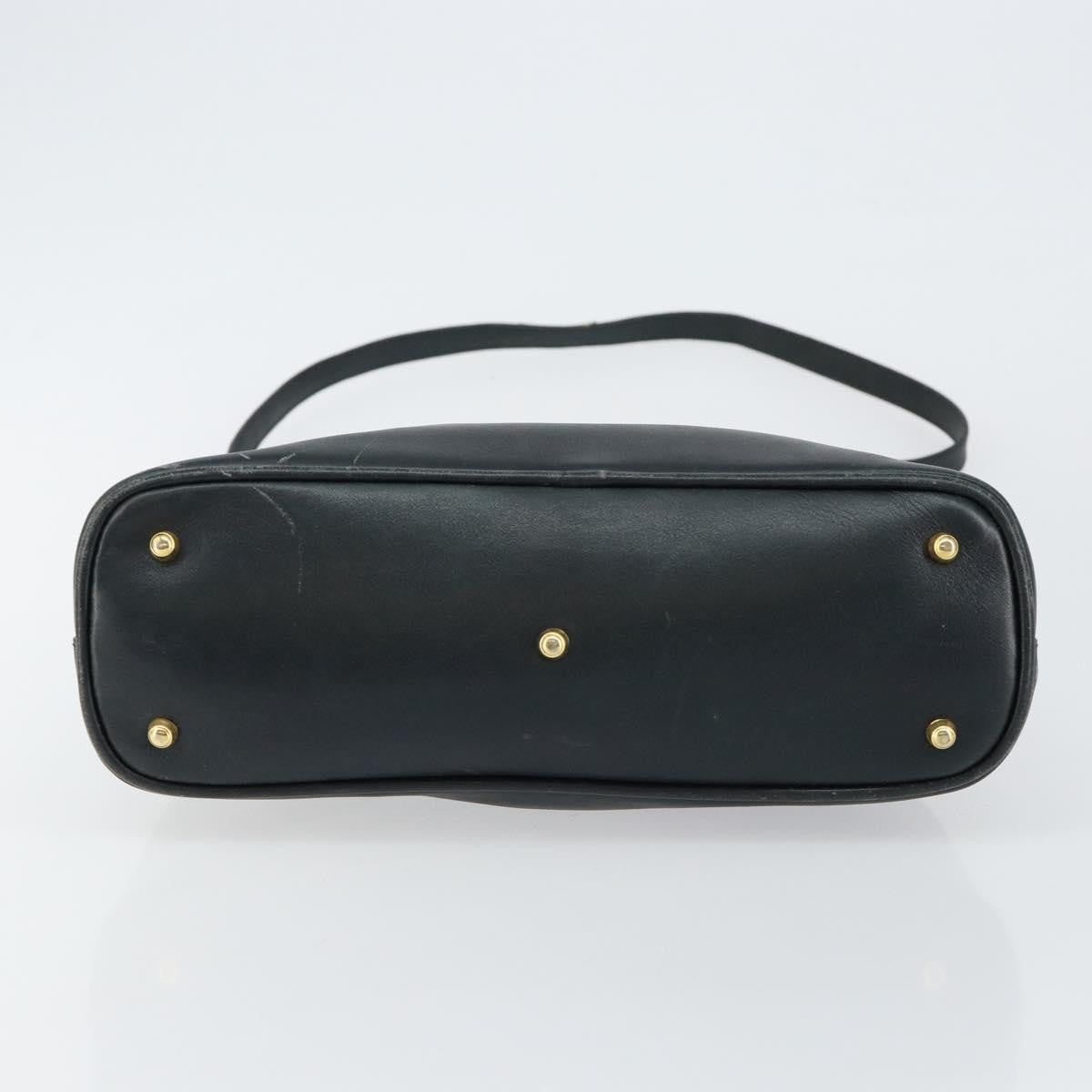 Gucci GUCCI Bamboo Hand Bag Leather 2way Navy Gold 000 2058 0290 0 Authentic 145765