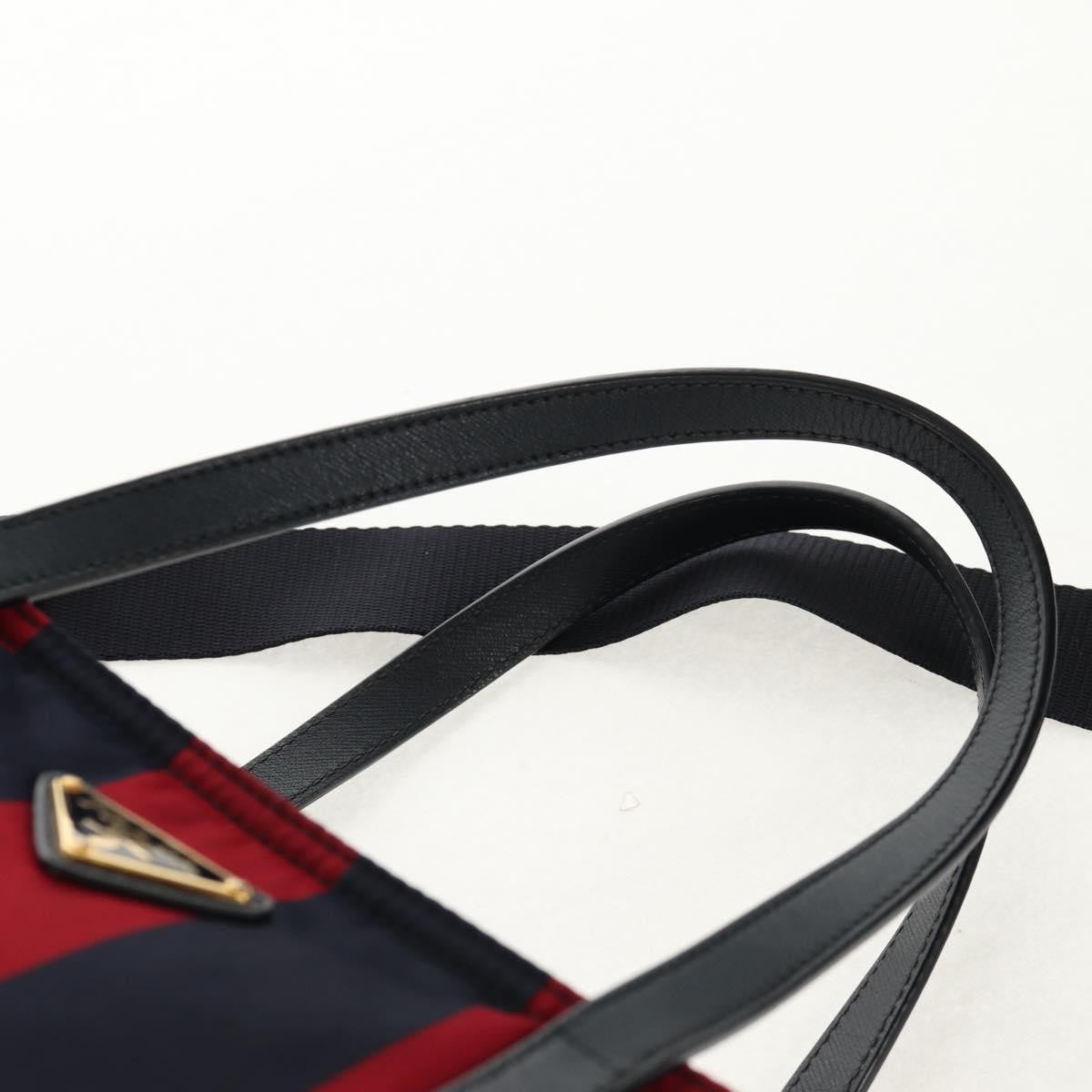 Prada PRADA Tote Bag Nylon 2way Red Navy gold Authentic 158700