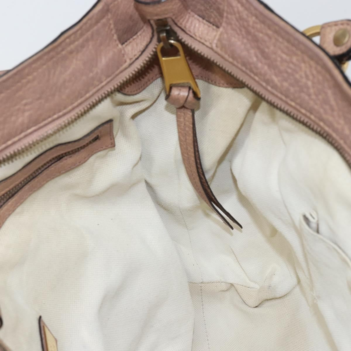 Gucci GUCCI Hand Bag Leather Pink Gold 323675 Authentic ka258