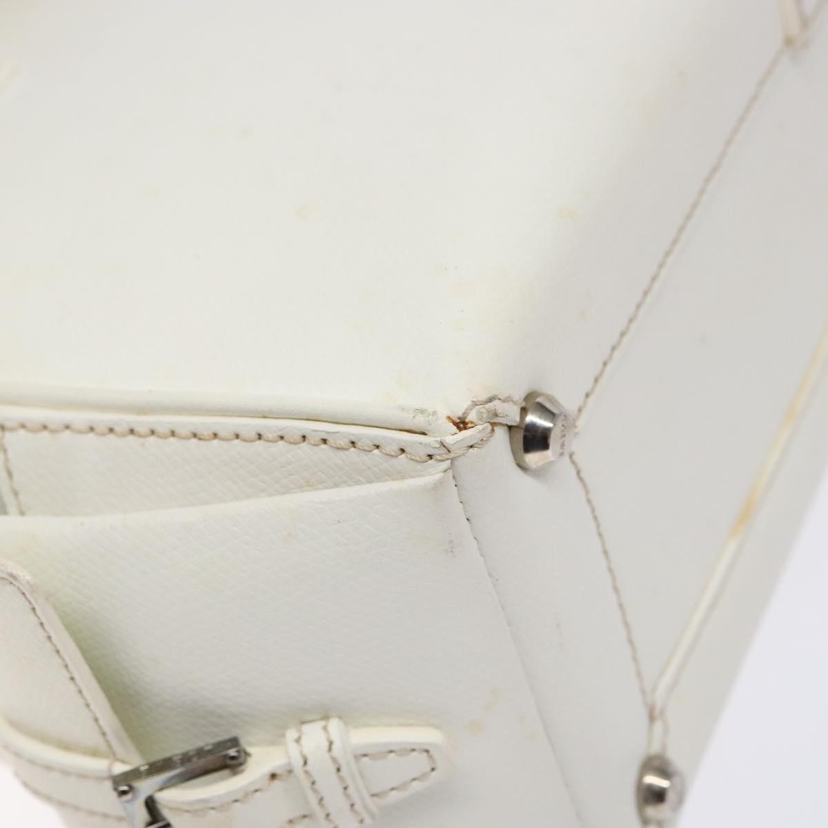 Loewe LOEWE Hand Bag Leather White Silver Authentic BA5296