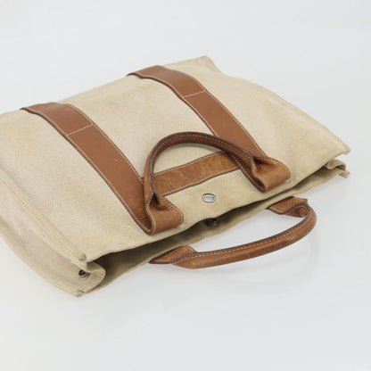 Hermès Hermès HERMES Sac Arne MM Hand Bag Canvas Beige Silver Authentic bs34423