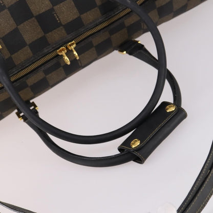 Fendi FENDI Pecan Canvas Boston Bag PVC 2way Black Brown Authentic 141408