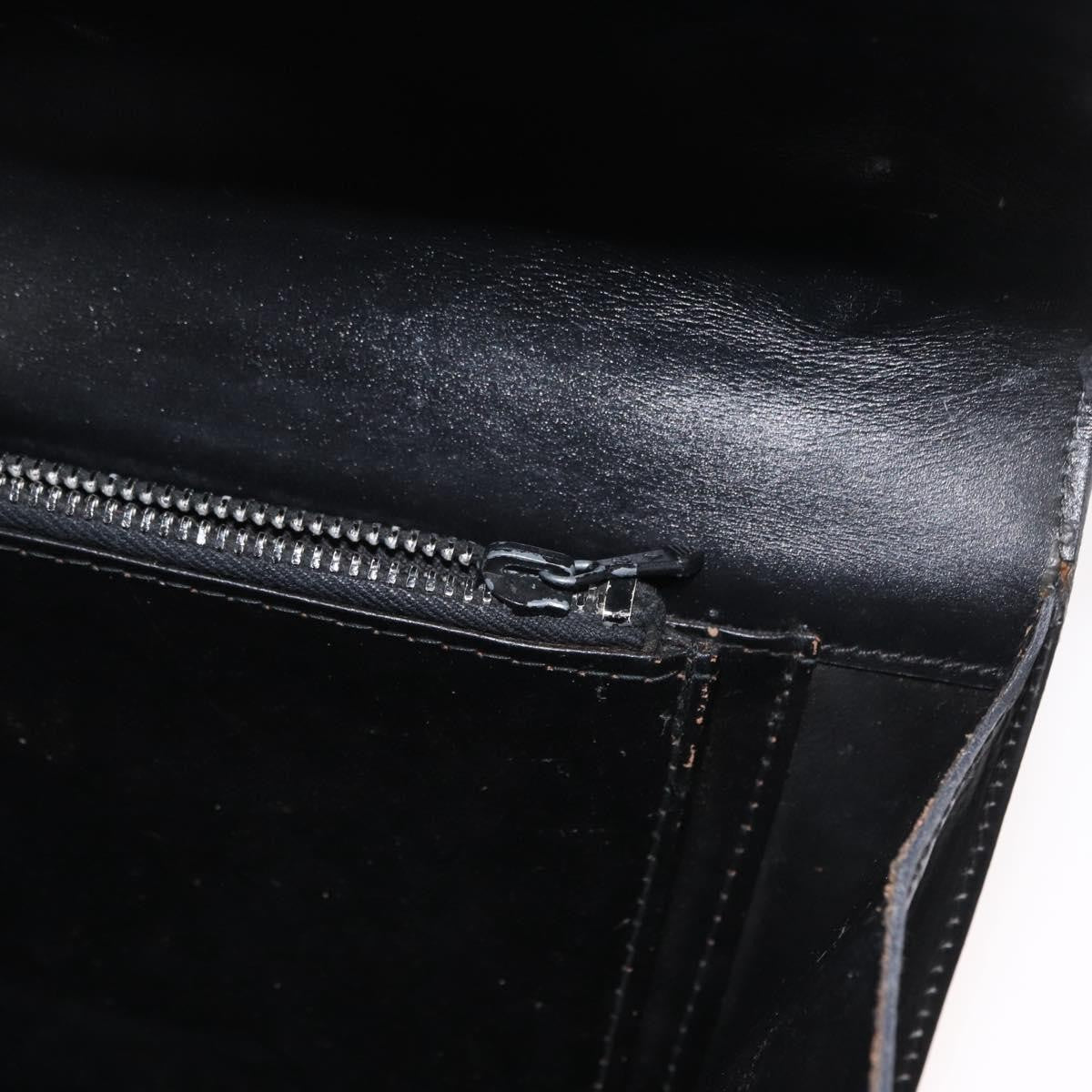 Gucci GUCCI Hand Bag Leather Gold Black Authentic 162764