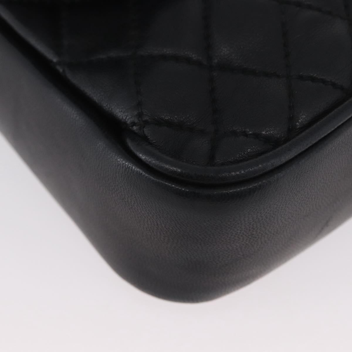 BALLY BALLY Chain Shoulder Bag Leather Black Gold Authentic BA10906
