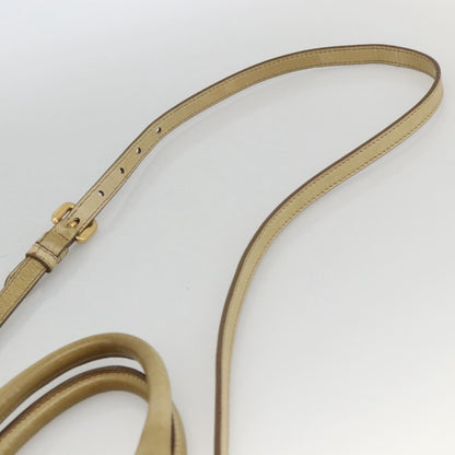 Prada PRADA Hand Bag Leather 2way Beige Gold Authentic 174345
