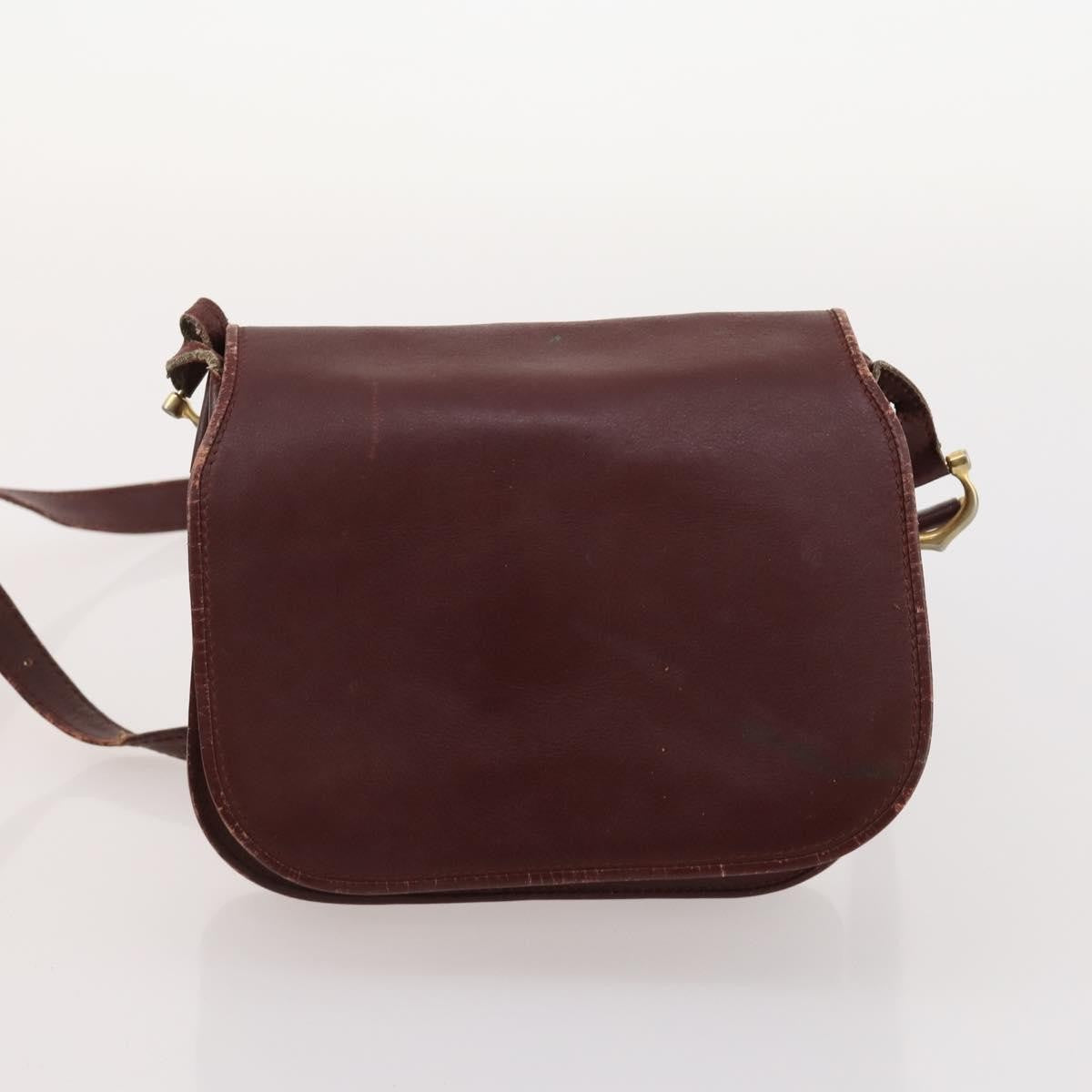 Cartier CARTIER Shoulder Bag Leather 5 Set Bordeaux Gold Authentic mr2108