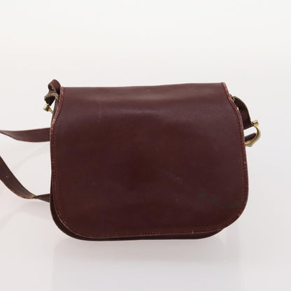 Cartier CARTIER Shoulder Bag Leather 5 Set Bordeaux Gold Authentic mr2108