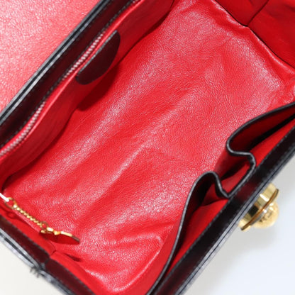 Celine CELINE Vanity Cosmetic Pouch Leather Black Gold Authentic 179213 Bag