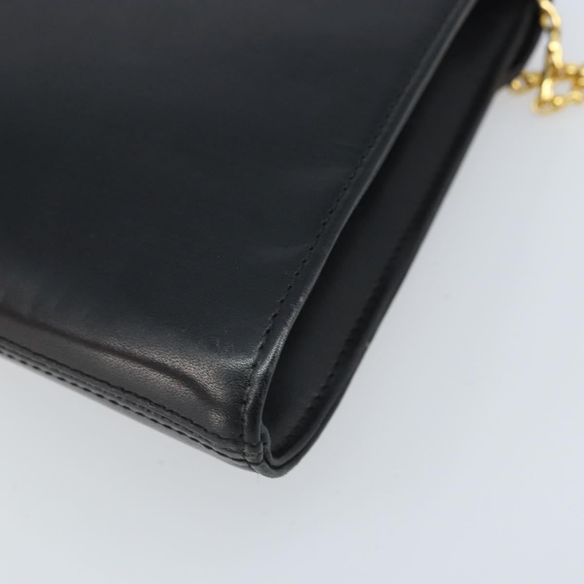 Givenchy GIVENCHY Chain Hand Bag Leather Black Gold Authentic 172216