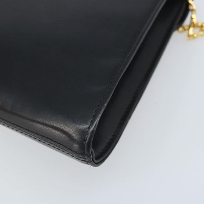 Givenchy GIVENCHY Chain Hand Bag Leather Black Gold Authentic 172216