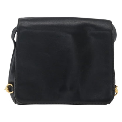 Gucci GUCCI Shoulder Bag Leather Black Silver 001 2214 Authentic ep13226