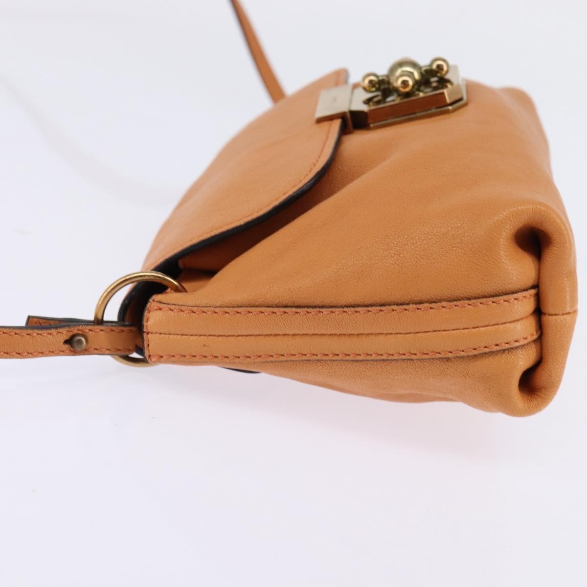 Chloé Chloé Chloe Shoulder Bag Leather Orange Gold Authentic BA5902