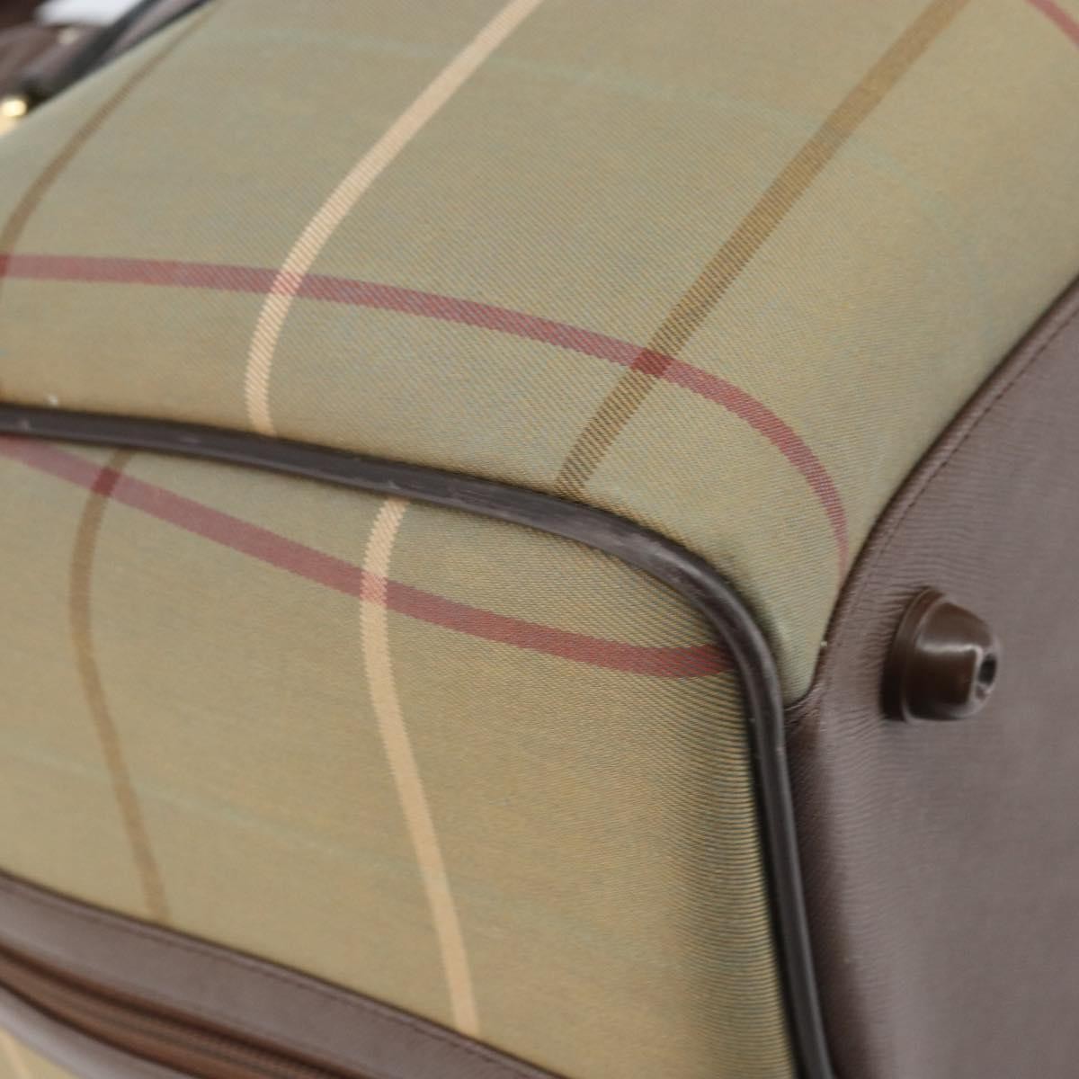 Burberrys Burberrys Nova Check Boston Bag Canvas Beige Gold Authentic ep13303