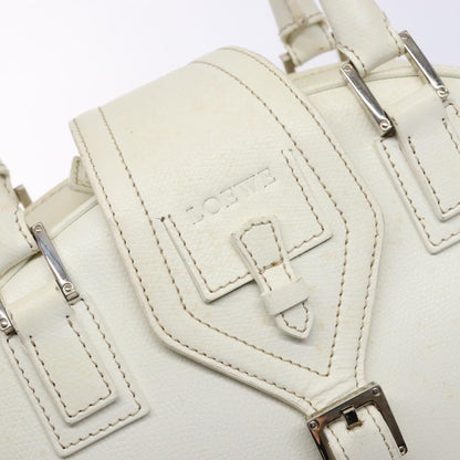 Loewe LOEWE Hand Bag Leather White Silver Authentic BA5296