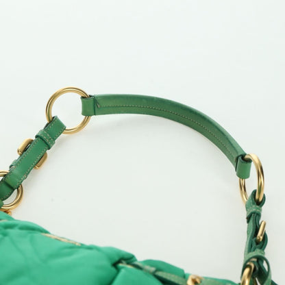 Prada PRADA Shoulder Bag Nylon Green Gold Authentic 156456