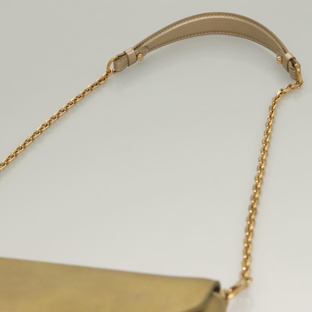 Louis Vuitton LOUIS VUITTON Love Note Shoulder Bag Leather Gold M53069 LV Authentic BA4535