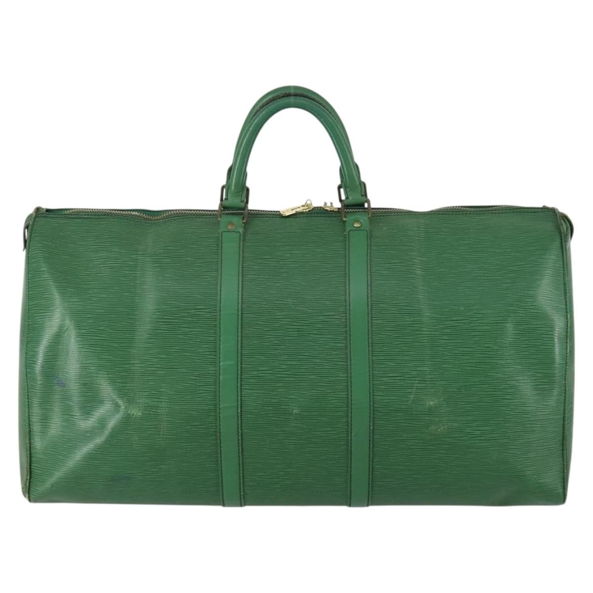 Louis Vuitton LOUIS VUITTON Epi Keepall 55 Boston Bag Green M42954 LV Authentic 158013