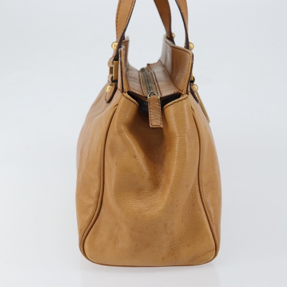 Gucci GUCCI Interlocking Hand Bag Leather Brown Gold 121551 Authentic ep11723