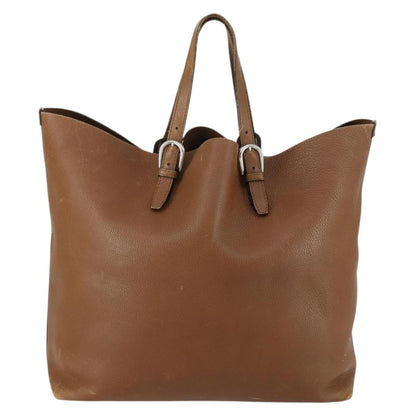 Gucci GUCCI Tote Bag Leather Brown Silver Authentic 160133