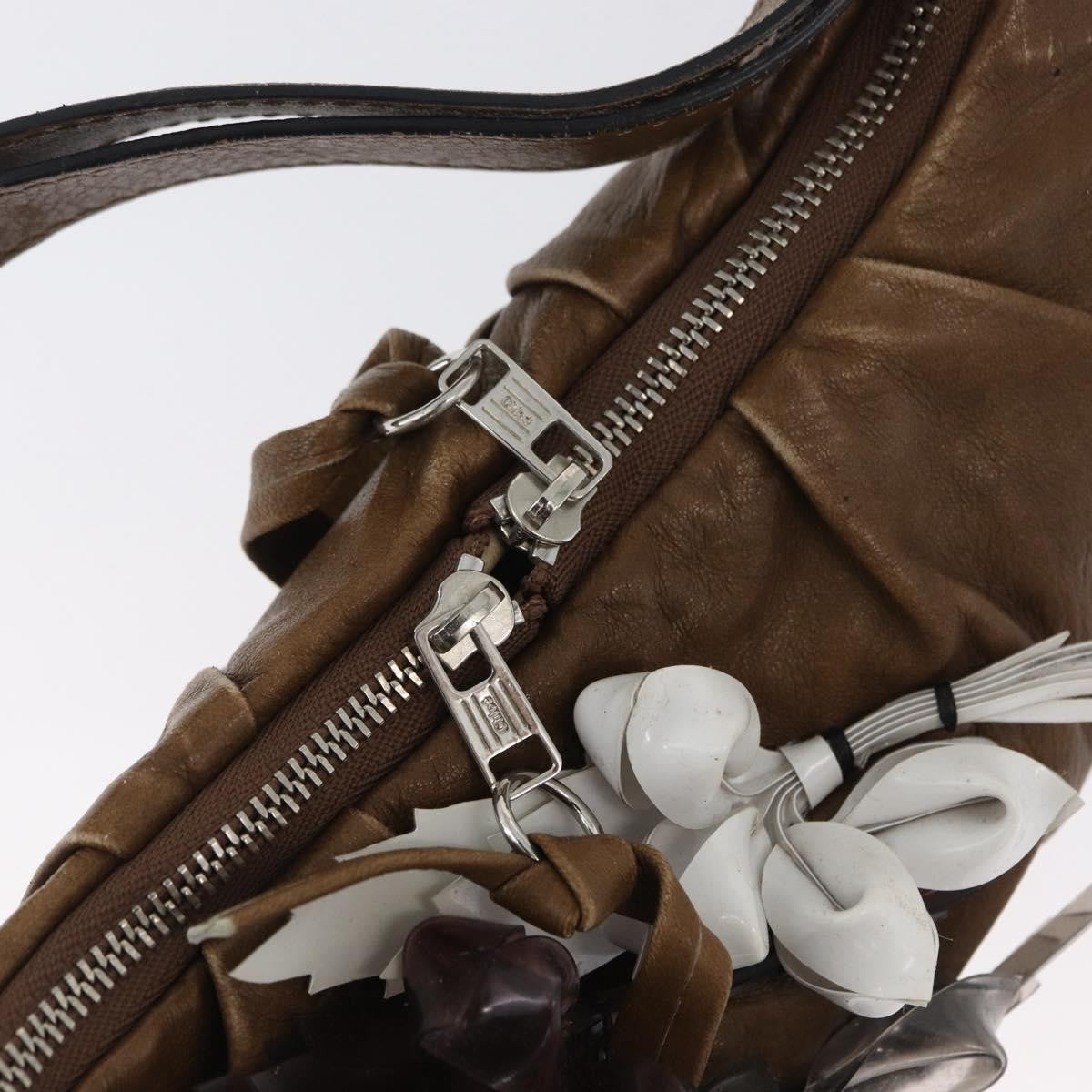 Chloé Chloé Chloe Shoulder Bag Leather Brown Silver Authentic 172747
