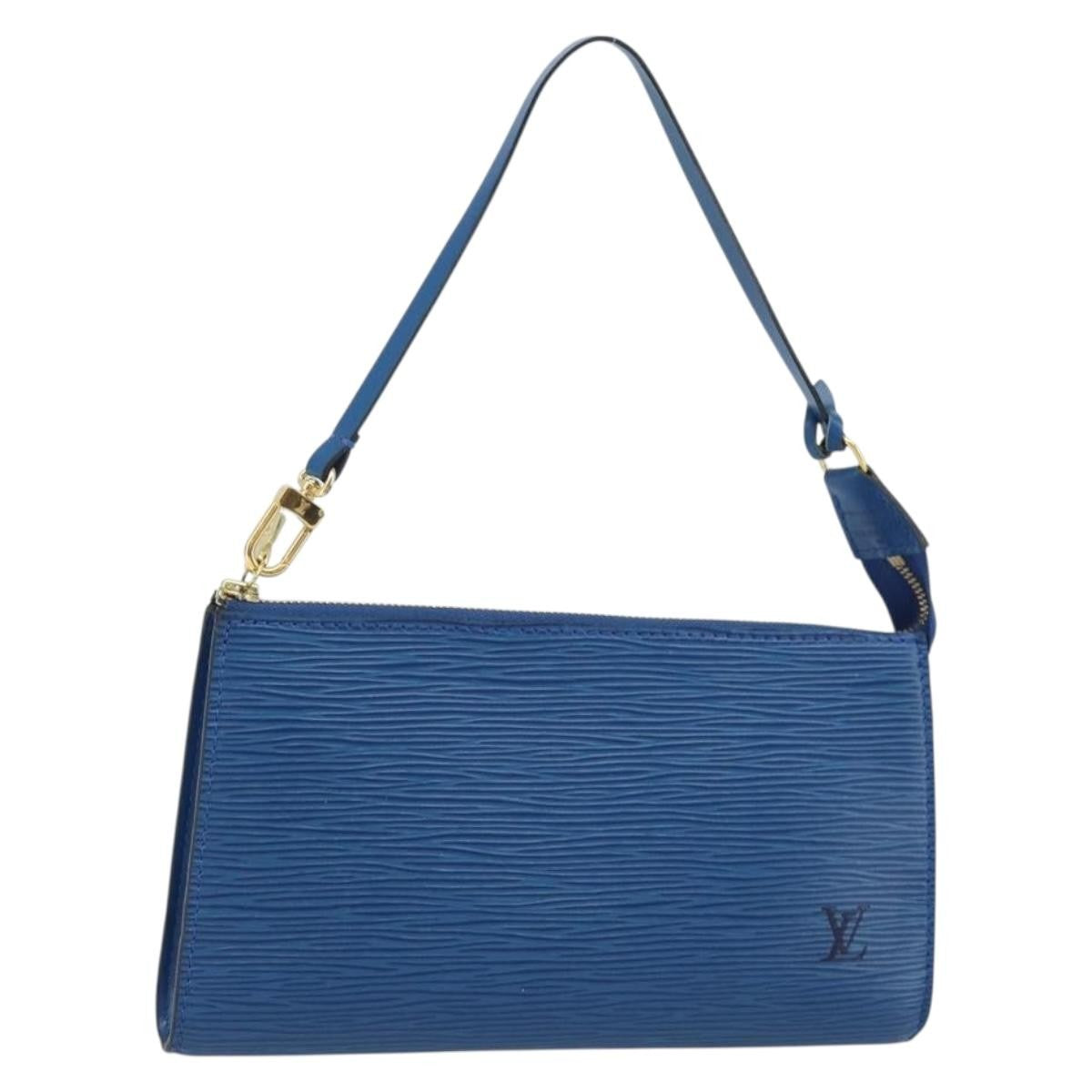 Louis Vuitton LOUIS VUITTON Epi Pochette Accessoires Pouch Blue M52985 LV Authentic BA11656 Bag