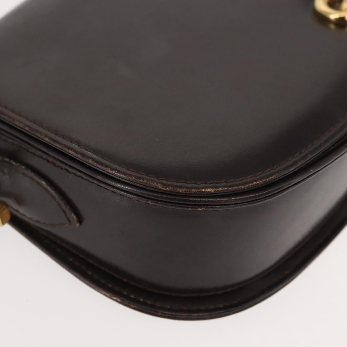 Gucci GUCCI Shoulder Bag Leather Brown gold Authentic fm4925