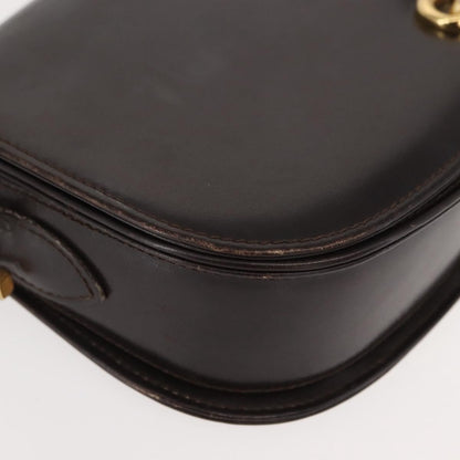 Gucci GUCCI Shoulder Bag Leather Brown gold Authentic fm4925