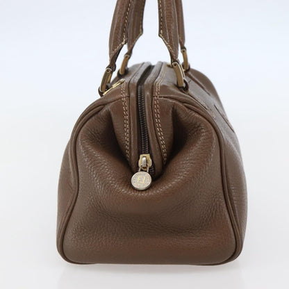 Fendi FENDI Hand Bag Leather Brown Gold Authentic kk558