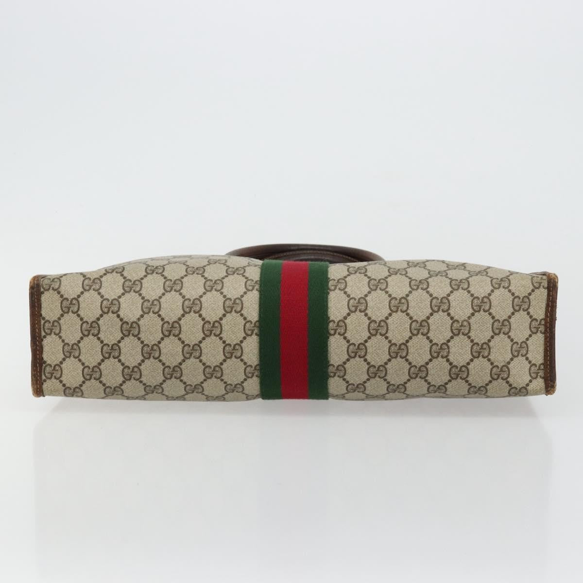 Gucci GUCCI GG Supreme Web Sherry Line Hand Bag PVC Beige Gold 002 4083 39 Authentic ka4103