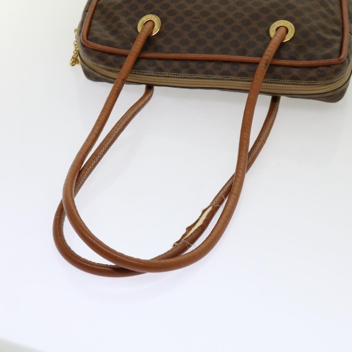 Celine CELINE Macadam Canvas Shoulder Bag PVC Brown Authentic 69901