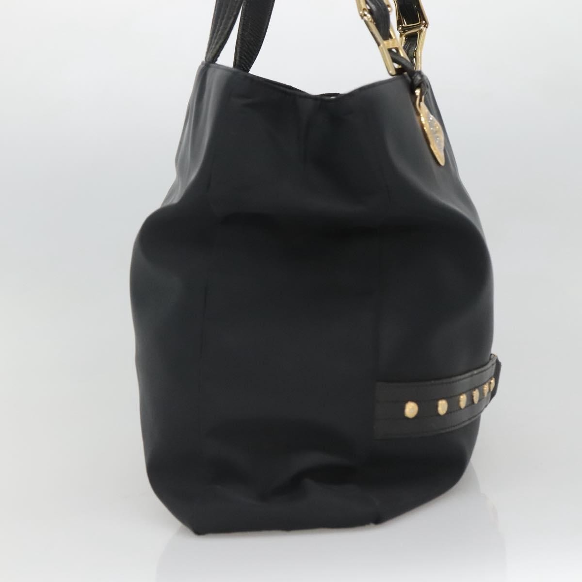 Gianni Versace Gianni Versace Tote Bag Nylon Black Gold Authentic bs25747
