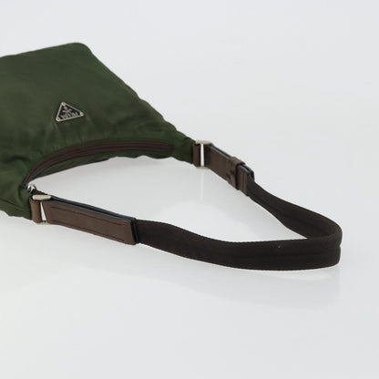 Prada PRADA Shoulder Bag Nylon Khaki Silver Authentic bs34740