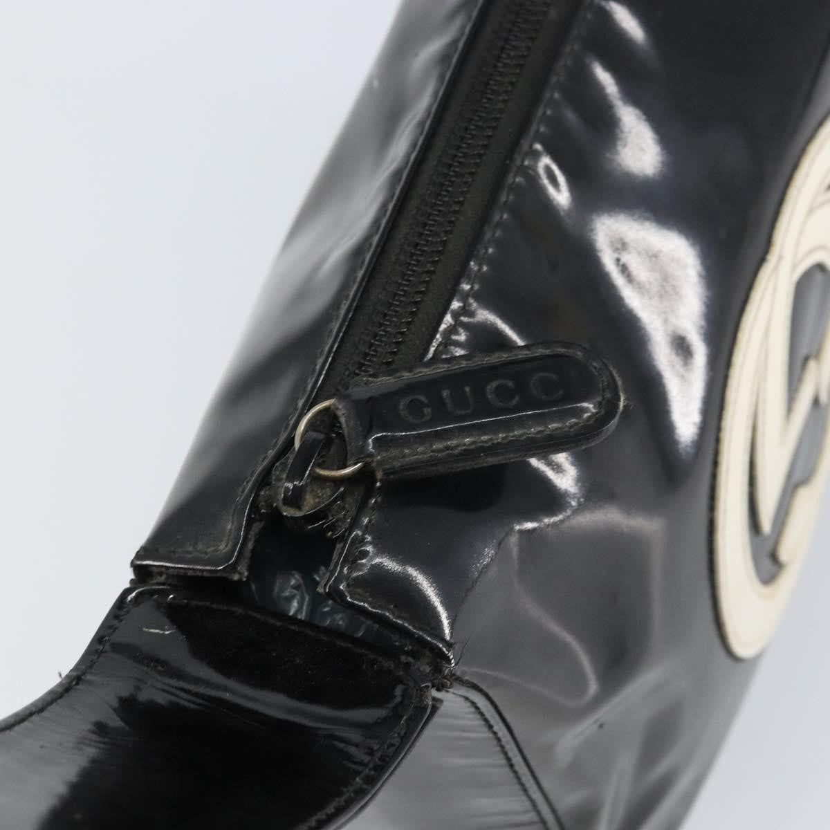 Gucci GUCCI Shoulder Bag Enamel Black Authentic 160485
