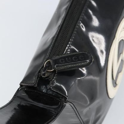 Gucci GUCCI Shoulder Bag Enamel Black Authentic 160485