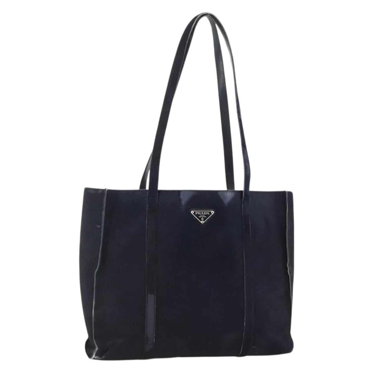 Prada PRADA Tote Bag Harako leather Navy Authentic 167194
