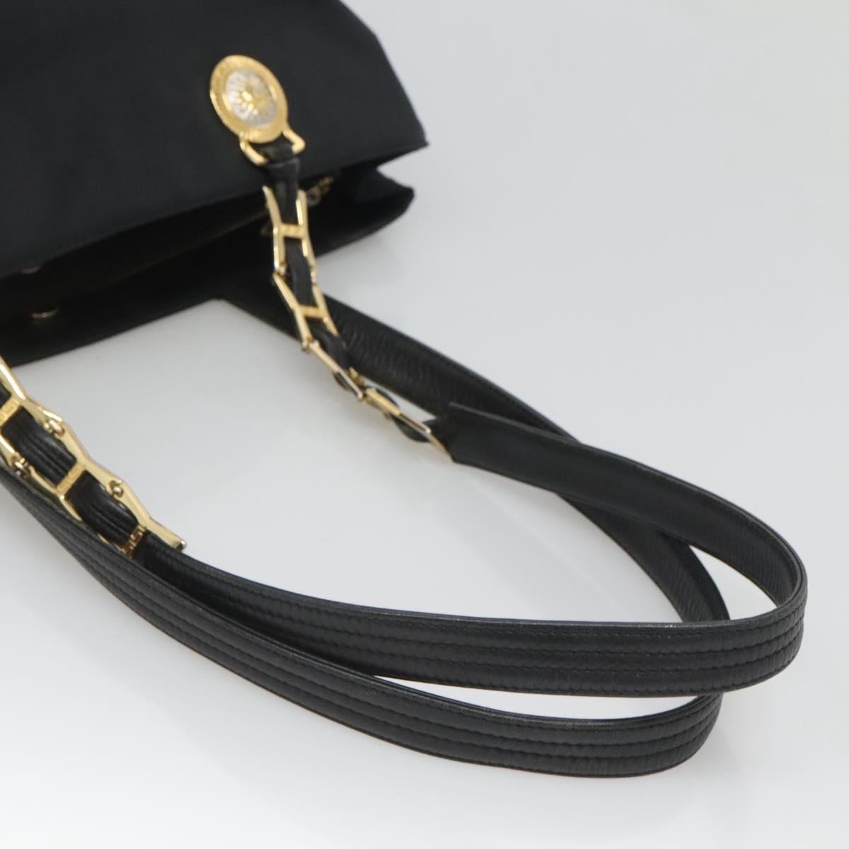 Gianni Versace Gianni Versace Tote Bag Nylon Black Gold Authentic bs25747