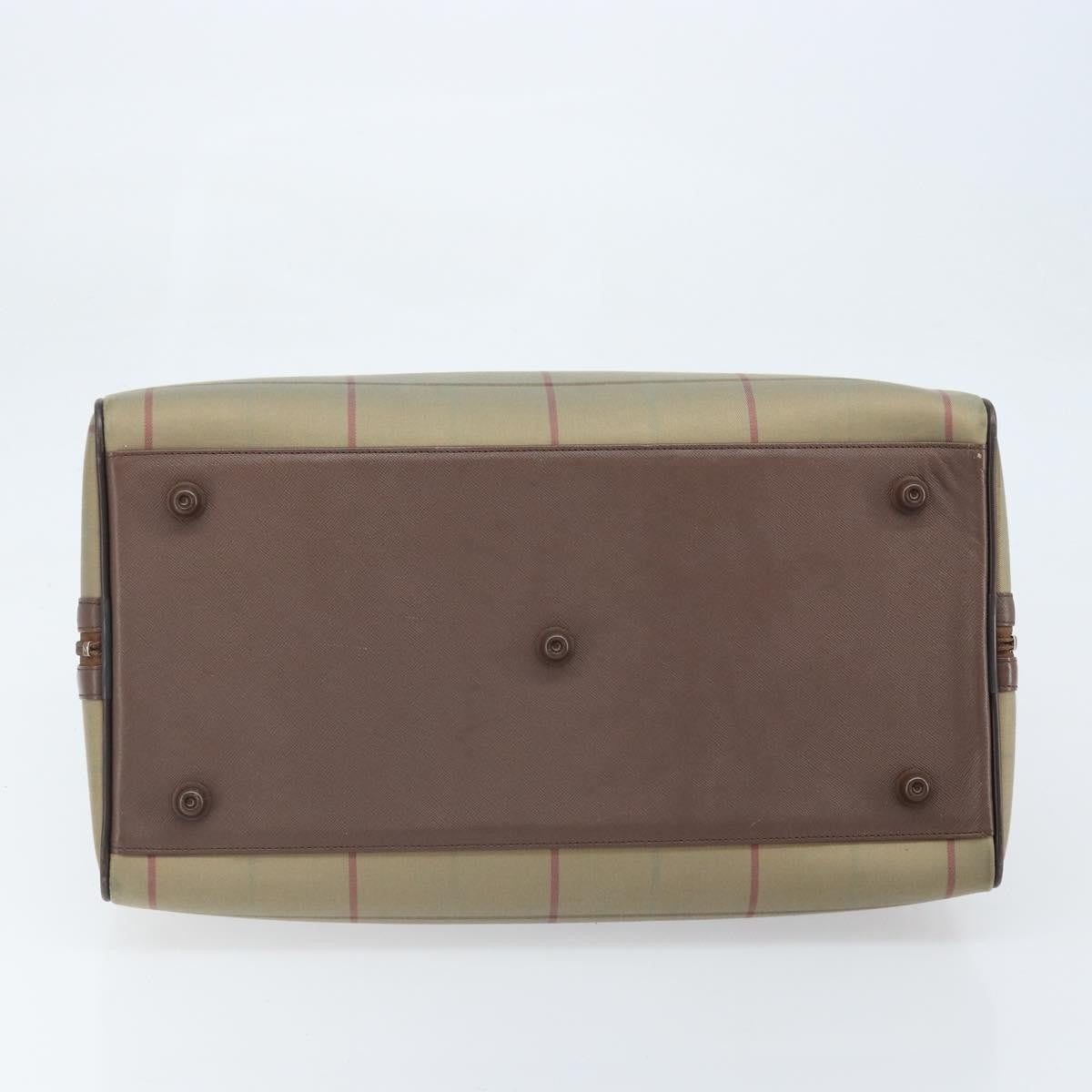 Burberrys Burberrys Nova Check Boston Bag Canvas Beige Gold Authentic ep13303