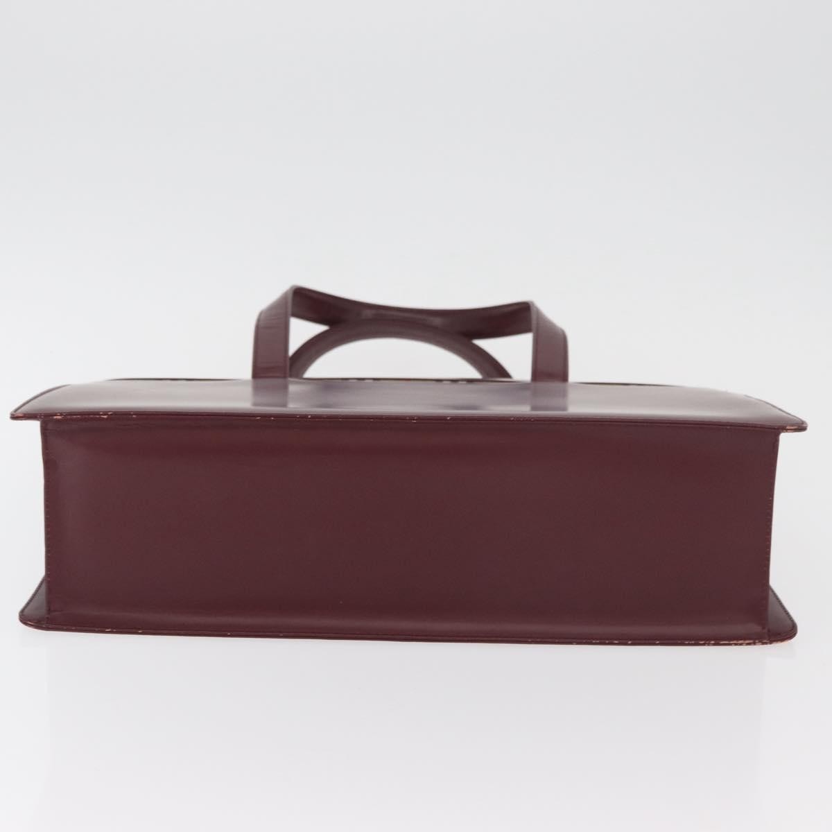 Burberry BURBERRY Hand Bag Leather Bordeaux Silver Authentic 181526