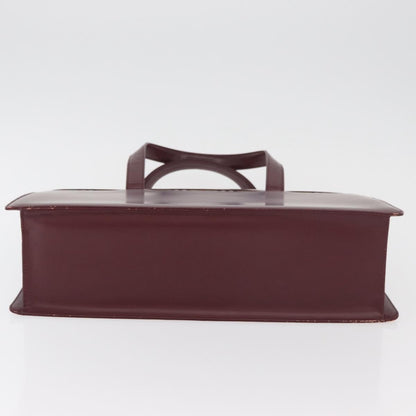 Burberry BURBERRY Hand Bag Leather Bordeaux Silver Authentic 181526
