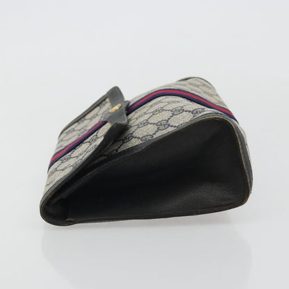 Gucci GUCCI GG Supreme Sherry Line Clutch Bag PVC Navy Gold 41 014 3087 Authentic YKZ1523